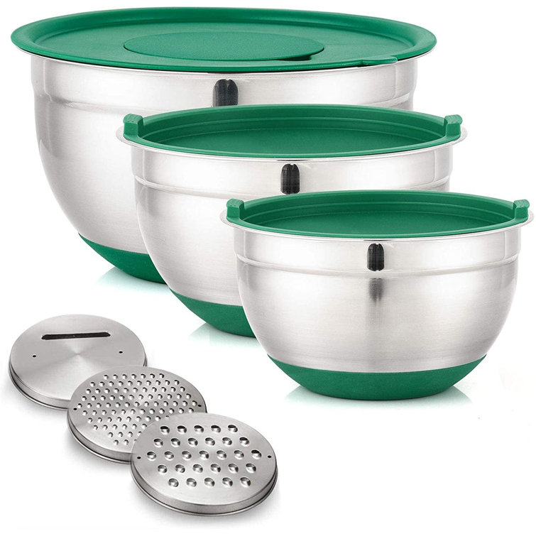 fedigorlocn Salad Bowls With Airtight Lids, Stainless Steel Mixing Bowl